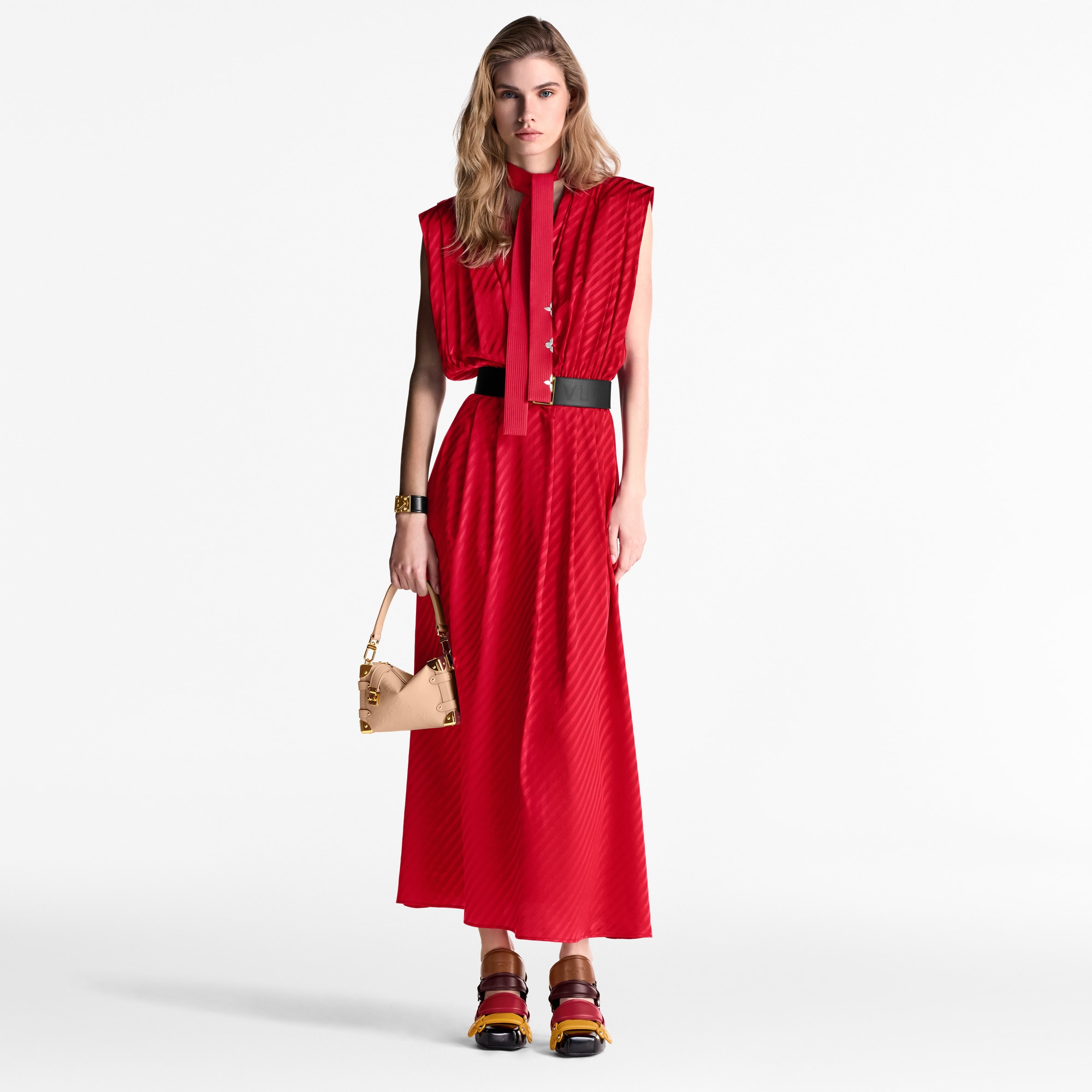 【ルイヴィトン・Louis Vuitton 】Tricolor Martingale Dress louis-vuitton-godet-skater-